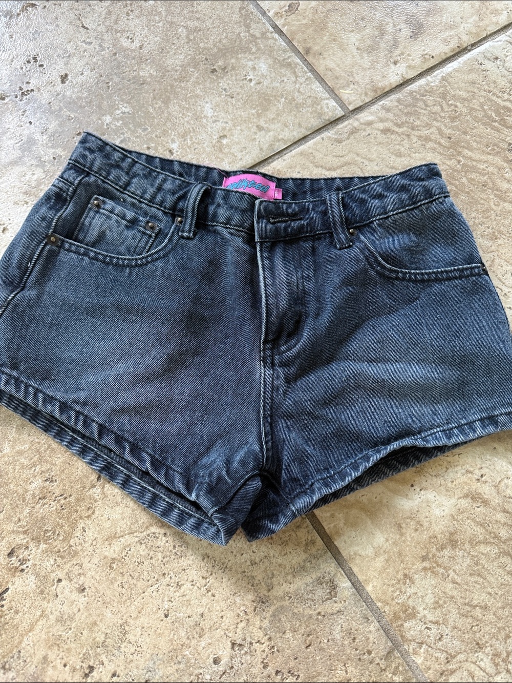 Edikted Black Denim Shorts